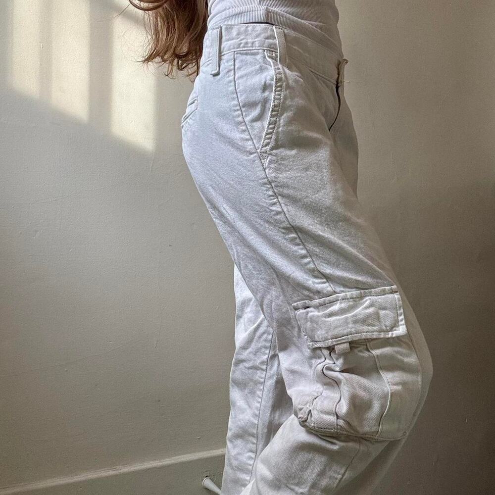 Levi’s White Cargo Chore Pants 25 Cotton Hemp Casual Utility